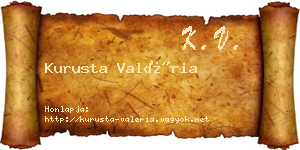 Kurusta Valéria névjegykártya